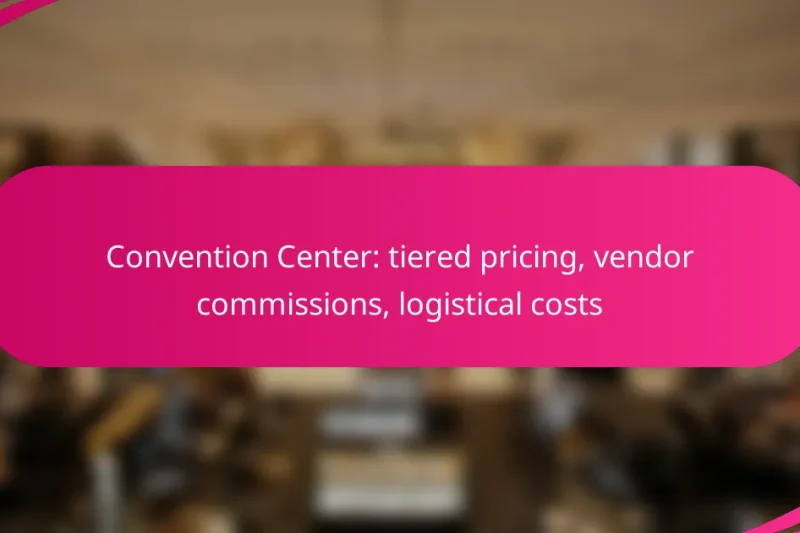 Convention Center: tiered pricing, vendor commissions, logistical costs