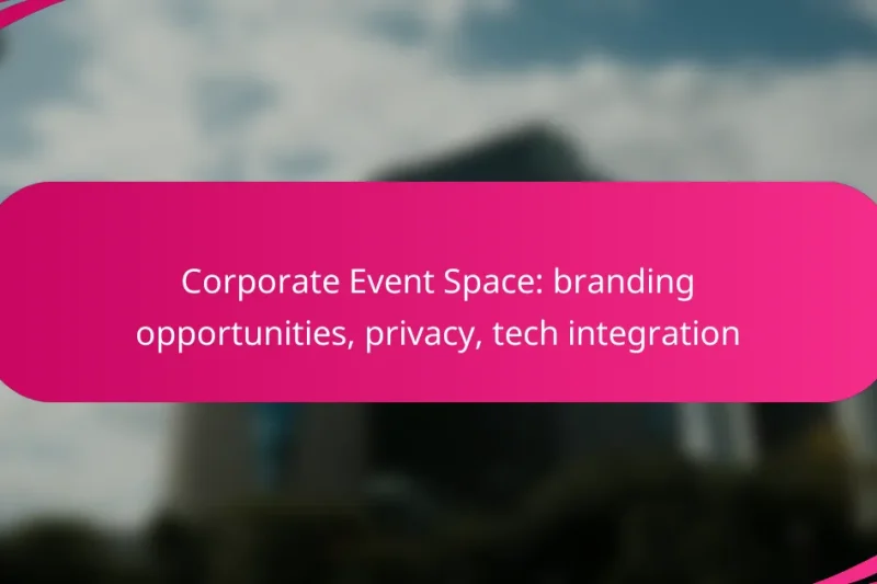Corporate Event Space: branding opportunities, privacy, tech integration