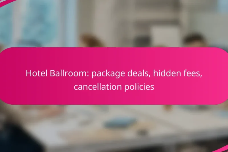 Hotel Ballroom: package deals, hidden fees, cancellation policies