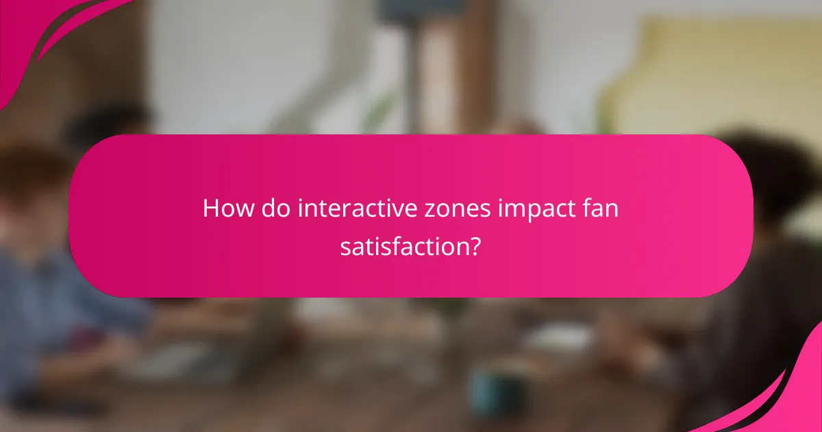 How do interactive zones impact fan satisfaction?