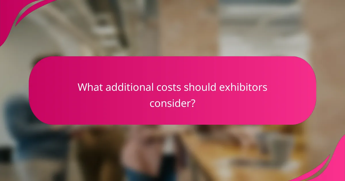 What additional costs should exhibitors consider?