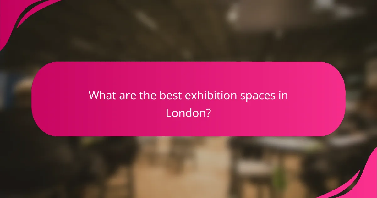 What are the best exhibition spaces in London?