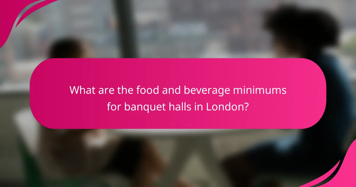 What are the food and beverage minimums for banquet halls in London?