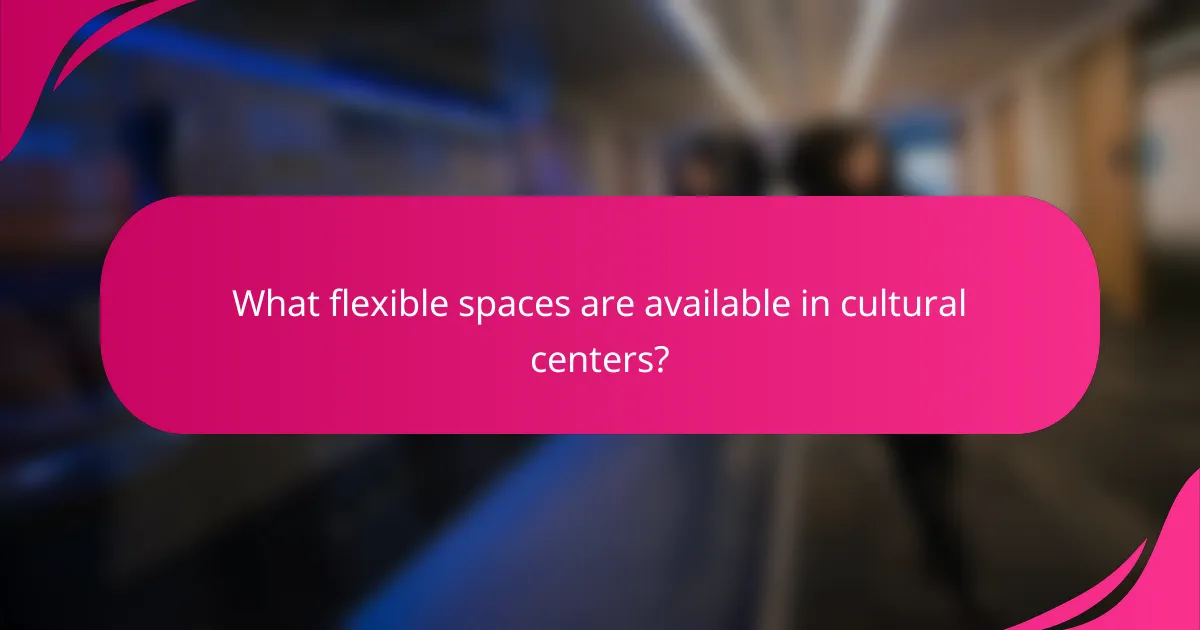 What flexible spaces are available in cultural centers?