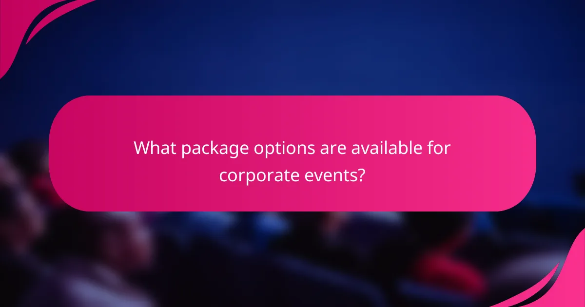What package options are available for corporate events?